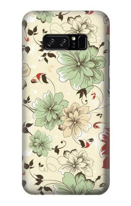 W2179 Flower Floral Vintage Art Pattern Hard Case and Leather Flip Case For Note 8 Samsung Galaxy Note8