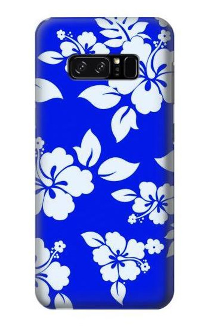 W2244 Hawaiian Hibiscus Blue Pattern Hard Case and Leather Flip Case For Note 8 Samsung Galaxy Note8