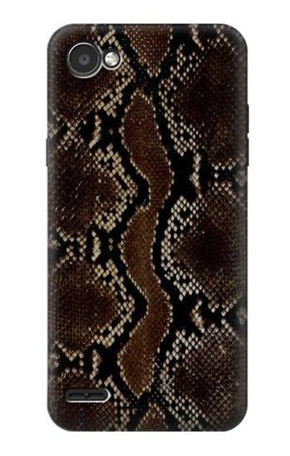 W0553 Snake Skin Hard Case and Leather Flip Case For LG Q6