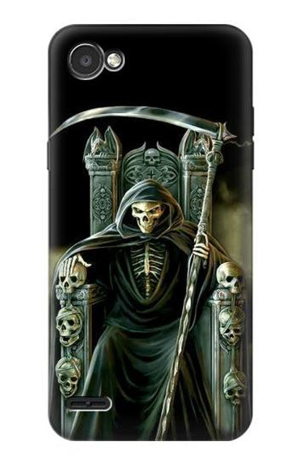 W1024 Grim Reaper Skeleton King Hard Case and Leather Flip Case For LG Q6