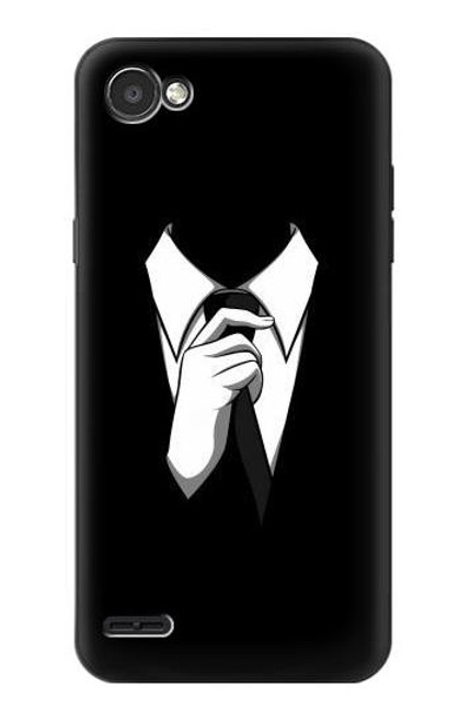 W1591 Anonymous Man in Black Suit Hard Case and Leather Flip Case For LG Q6