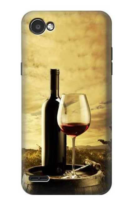 W2042 A Grape Vineyard Grapes Bottle Red Wine Hard Case and Leather Flip Case For LG Q6