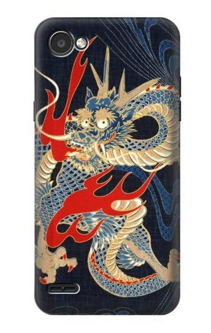 W2073 Japan Dragon Art Hard Case and Leather Flip Case For LG Q6