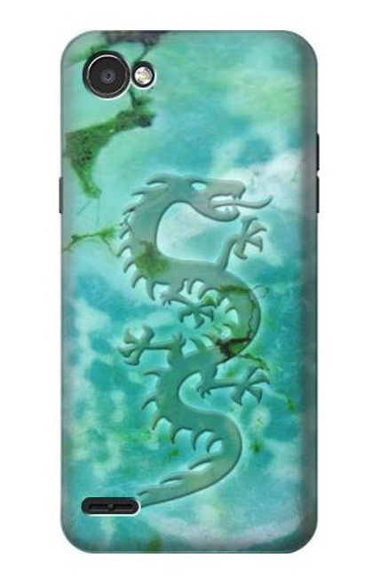 W2653 Dragon Green Turquoise Stone Graphic Hard Case and Leather Flip Case For LG Q6