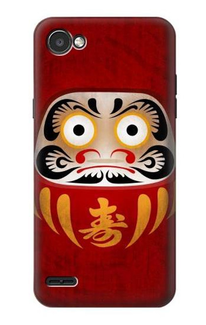 W3023 Japan Good Luck Daruma Doll Hard Case and Leather Flip Case For LG Q6