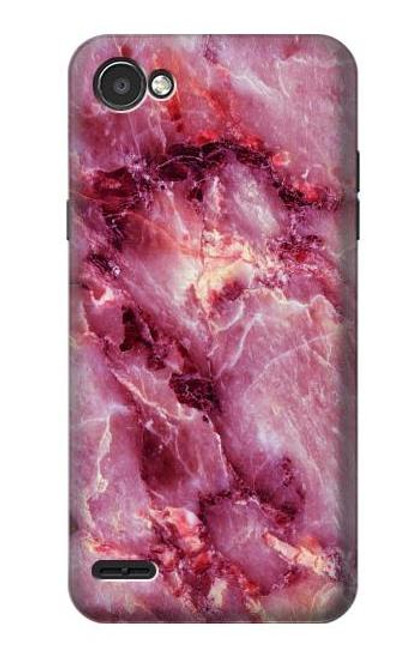 W3052 Pink Marble Graphic Printed Hard Case and Leather Flip Case For LG Q6