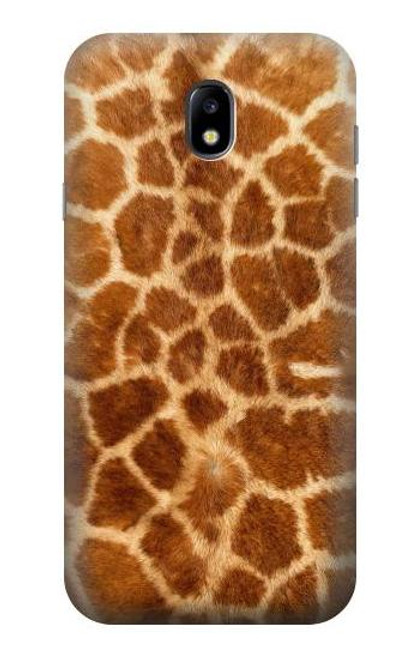 W0422 Giraffe Skin Hard Case and Leather Flip Case For Samsung Galaxy J7 (2017) EU Version