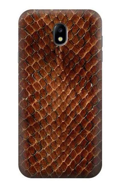 W0555 Snake Skin Hard Case and Leather Flip Case For Samsung Galaxy J7 (2017) EU Version