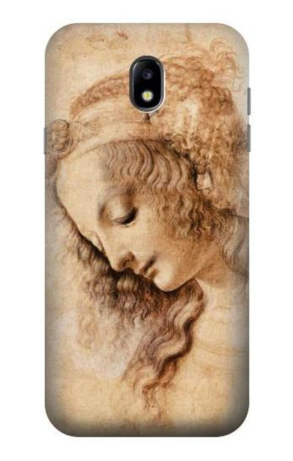 W1045 Leonardo da Vinci Woman's Head Hard Case and Leather Flip Case For Samsung Galaxy J7 (2017) EU Version