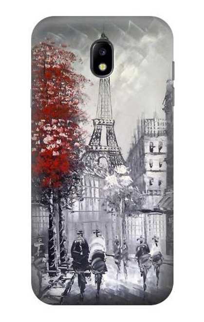 W1295 Eiffel Painting of Paris Hard Case and Leather Flip Case For Samsung Galaxy J7 (2017) EU Version