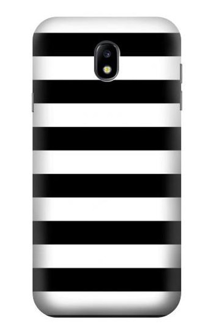 W1596 Black and White Striped Hard Case and Leather Flip Case For Samsung Galaxy J7 (2017) EU Version