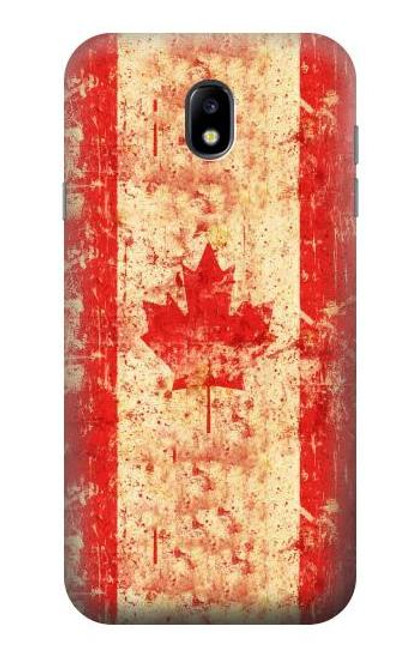 W1603 Canada Flag Old Vintage Hard Case and Leather Flip Case For Samsung Galaxy J7 (2017) EU Version