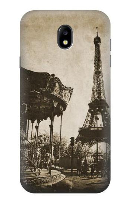 W2174 Eiffel Tower Vintage Paris Hard Case and Leather Flip Case For Samsung Galaxy J7 (2017) EU Version