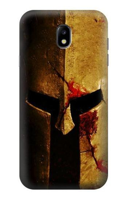 W2439 Warrior Spartan Helmet Hard Case and Leather Flip Case For Samsung Galaxy J7 (2017) EU Version