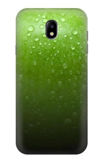 W2475 Green Apple Texture Seamless Hard Case and Leather Flip Case For Samsung Galaxy J7 (2017) EU Version