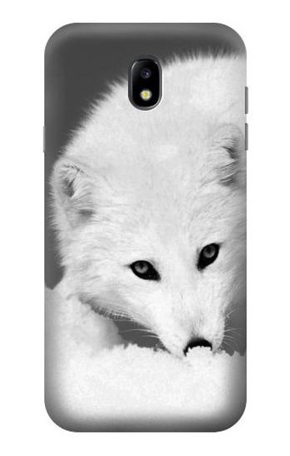 W2569 White Arctic Fox Hard Case and Leather Flip Case For Samsung Galaxy J7 (2017) EU Version