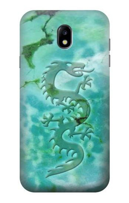 W2653 Dragon Green Turquoise Stone Graphic Hard Case and Leather Flip Case For Samsung Galaxy J7 (2017) EU Version