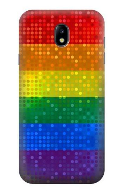 W2683 Rainbow LGBT Pride Flag Hard Case and Leather Flip Case For Samsung Galaxy J7 (2017) EU Version