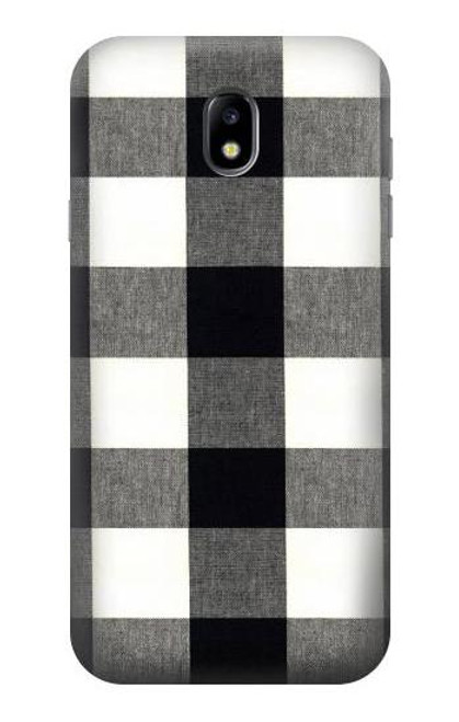 W2842 Black and White Buffalo Check Pattern Hard Case and Leather Flip Case For Samsung Galaxy J7 (2017) EU Version