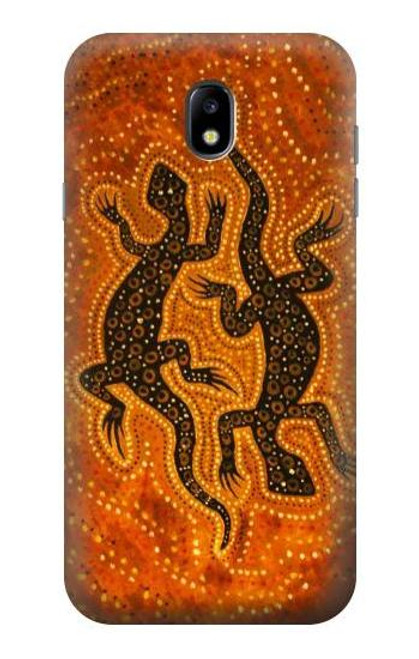 W2901 Lizard Aboriginal Art Hard Case and Leather Flip Case For Samsung Galaxy J7 (2017) EU Version