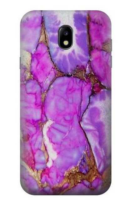 W2907 Purple Turquoise Stone Hard Case and Leather Flip Case For Samsung Galaxy J7 (2017) EU Version