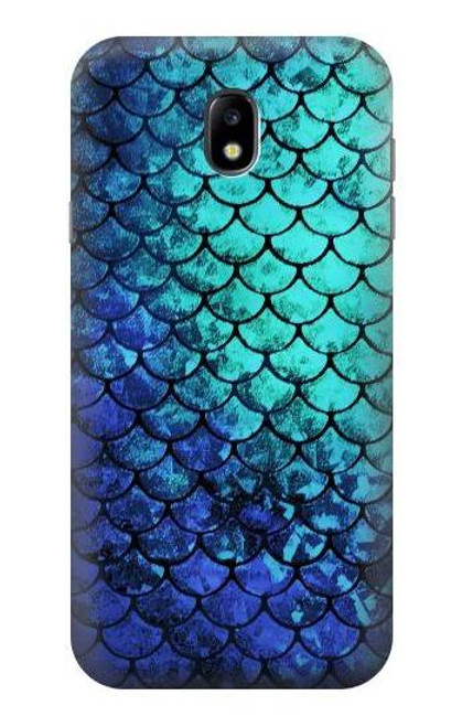 W3047 Green Mermaid Fish Scale Hard Case and Leather Flip Case For Samsung Galaxy J7 (2017) EU Version