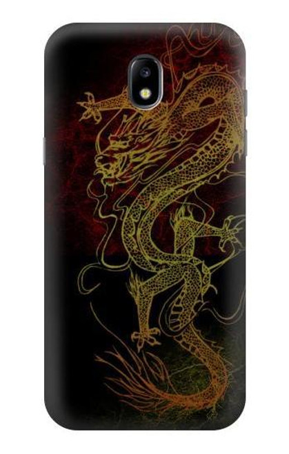W0354 Chinese Dragon Hard Case and Leather Flip Case For Samsung Galaxy J5 (2017) EU Version