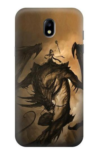 W0388 Dragon Rider Hard Case and Leather Flip Case For Samsung Galaxy J5 (2017) EU Version