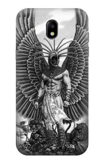 W1235 Aztec Warrior Hard Case and Leather Flip Case For Samsung Galaxy J5 (2017) EU Version