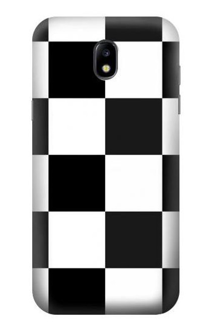 W2492 Black and White Check Hard Case and Leather Flip Case For Samsung Galaxy J5 (2017) EU Version