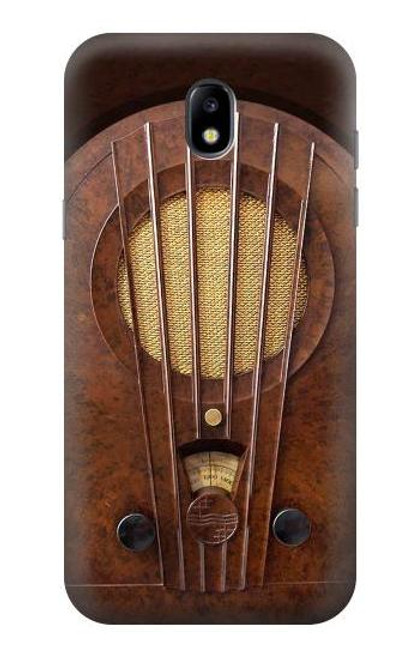 W2655 Vintage Bakelite Deco Radio Hard Case and Leather Flip Case For Samsung Galaxy J5 (2017) EU Version