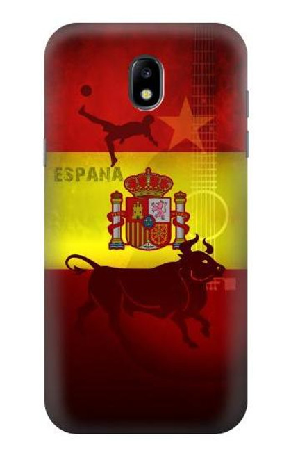 W2984 Spain Football Soccer Euro 2016 Hard Case and Leather Flip Case For Samsung Galaxy J5 (2017) EU Version