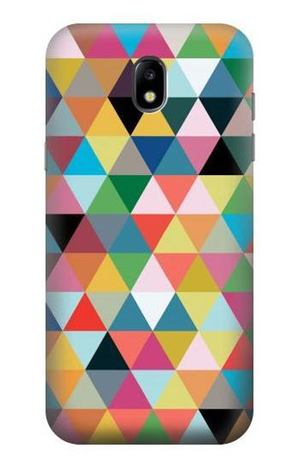 W3049 Triangles Vibrant Colors Hard Case and Leather Flip Case For Samsung Galaxy J5 (2017) EU Version