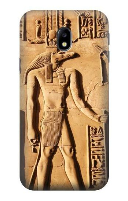 W0391 Egyptian Sobek Hard Case and Leather Flip Case For Samsung Galaxy J3 (2017) EU Version