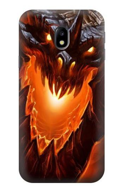 W0414 Fire Dragon Hard Case and Leather Flip Case For Samsung Galaxy J3 (2017) EU Version