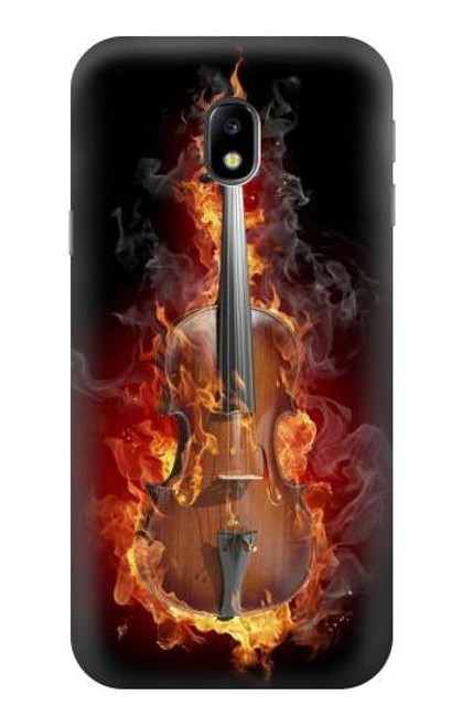 W0864 Fire Violin Hard Case and Leather Flip Case For Samsung Galaxy J3 (2017) EU Version