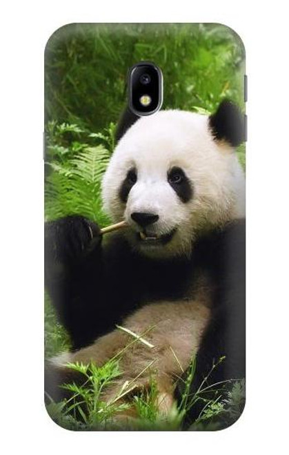 W1073 Panda Enjoy Eating Hard Case and Leather Flip Case For Samsung Galaxy J3 (2017) EU Version