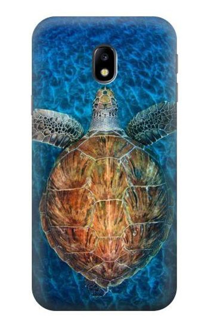 W1249 Blue Sea Turtle Hard Case and Leather Flip Case For Samsung Galaxy J3 (2017) EU Version