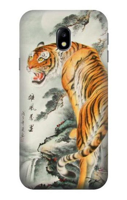 W1934 Chinese Tiger Painting Hard Case and Leather Flip Case For Samsung Galaxy J3 (2017) EU Version