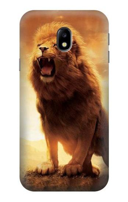 W1957 Lion Aslan Hard Case and Leather Flip Case For Samsung Galaxy J3 (2017) EU Version