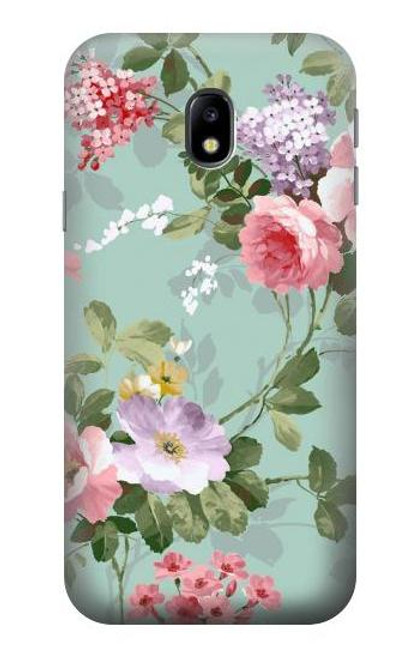 W2178 Flower Floral Art Painting Hard Case and Leather Flip Case For Samsung Galaxy J3 (2017) EU Version