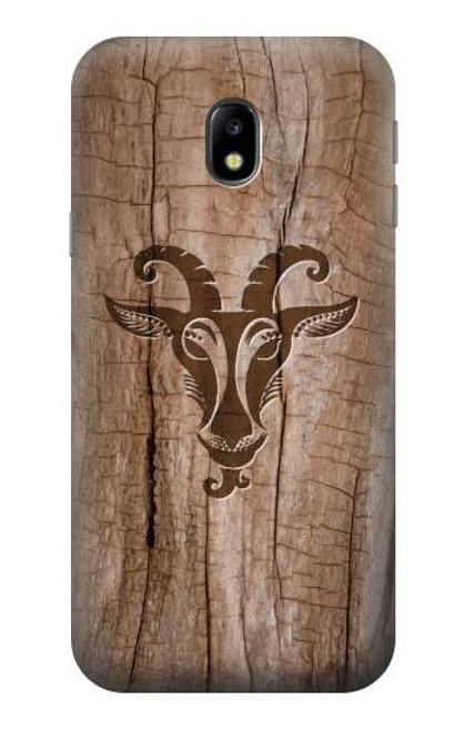 W2183 Goat Wood Graphic Printed Hard Case and Leather Flip Case For Samsung Galaxy J3 (2017) EU Version