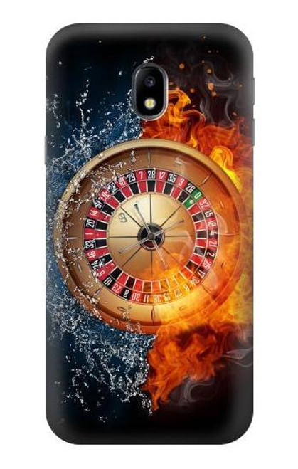 W2289 Roulette Casino Gamble Hard Case and Leather Flip Case For Samsung Galaxy J3 (2017) EU Version