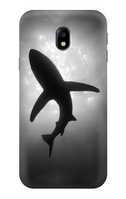 W2367 Shark Monochrome Hard Case and Leather Flip Case For Samsung Galaxy J3 (2017) EU Version