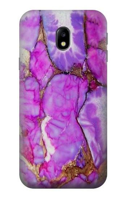 W2907 Purple Turquoise Stone Hard Case and Leather Flip Case For Samsung Galaxy J3 (2017) EU Version