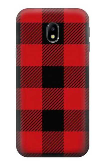 W2931 Red Buffalo Check Pattern Hard Case and Leather Flip Case For Samsung Galaxy J3 (2017) EU Version