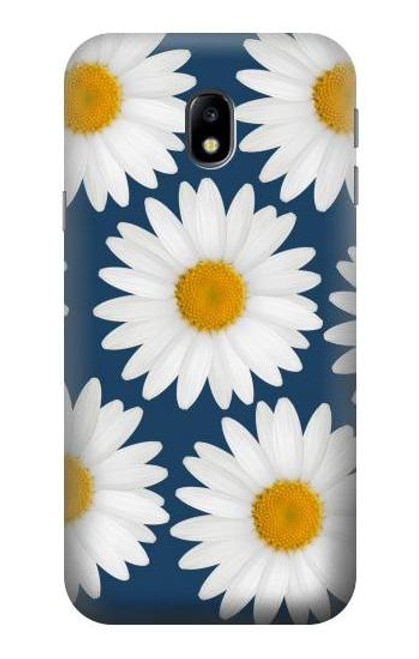 W3009 Daisy Blue Hard Case and Leather Flip Case For Samsung Galaxy J3 (2017) EU Version