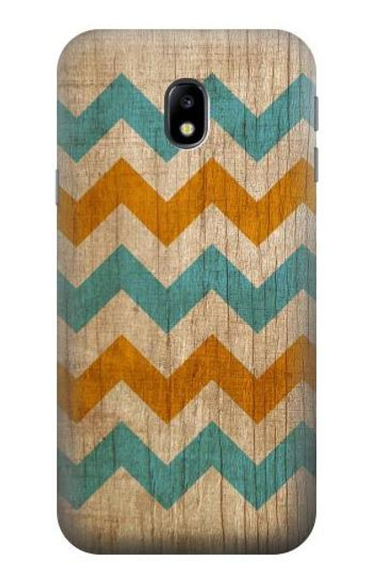 W3033 Vintage Wood Chevron Graphic Printed Hard Case and Leather Flip Case For Samsung Galaxy J3 (2017) EU Version