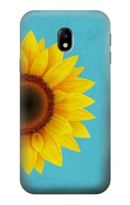 W3039 Vintage Sunflower Blue Hard Case and Leather Flip Case For Samsung Galaxy J3 (2017) EU Version