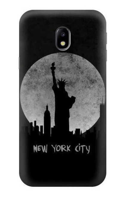 W3097 New York City Hard Case and Leather Flip Case For Samsung Galaxy J3 (2017) EU Version